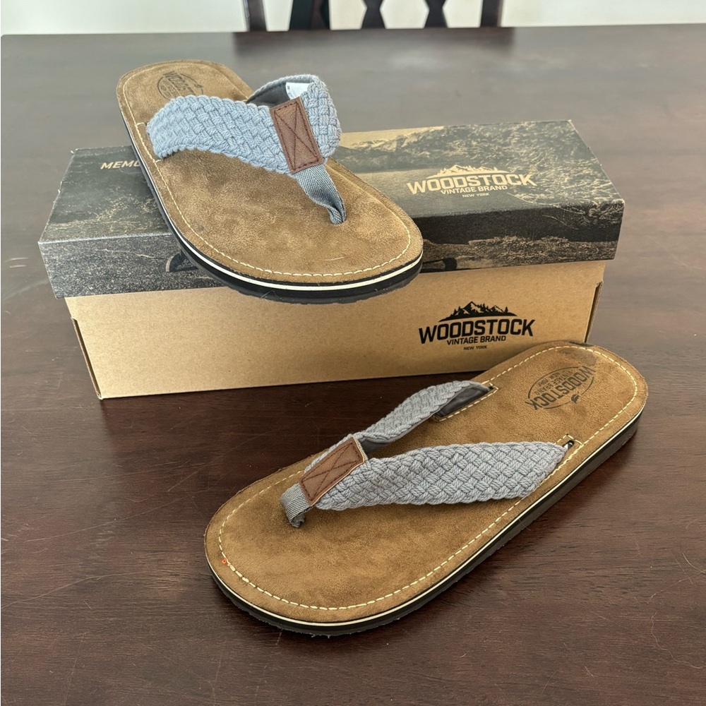Woodstock Men's Brown and Gray Sandals